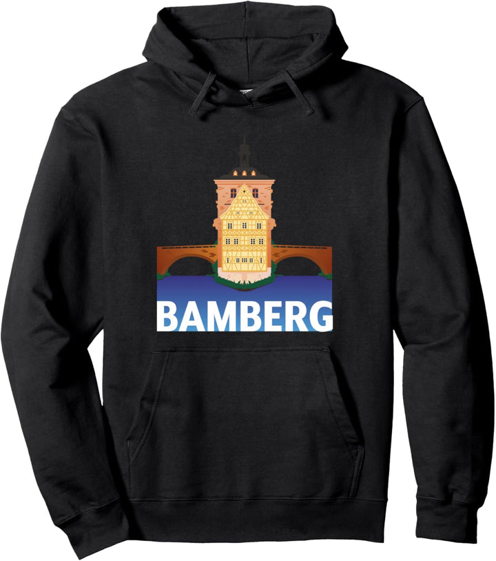 Bamberg Bayern Deutschland City Skyline Silhouette Umriss Pullover Hoodie