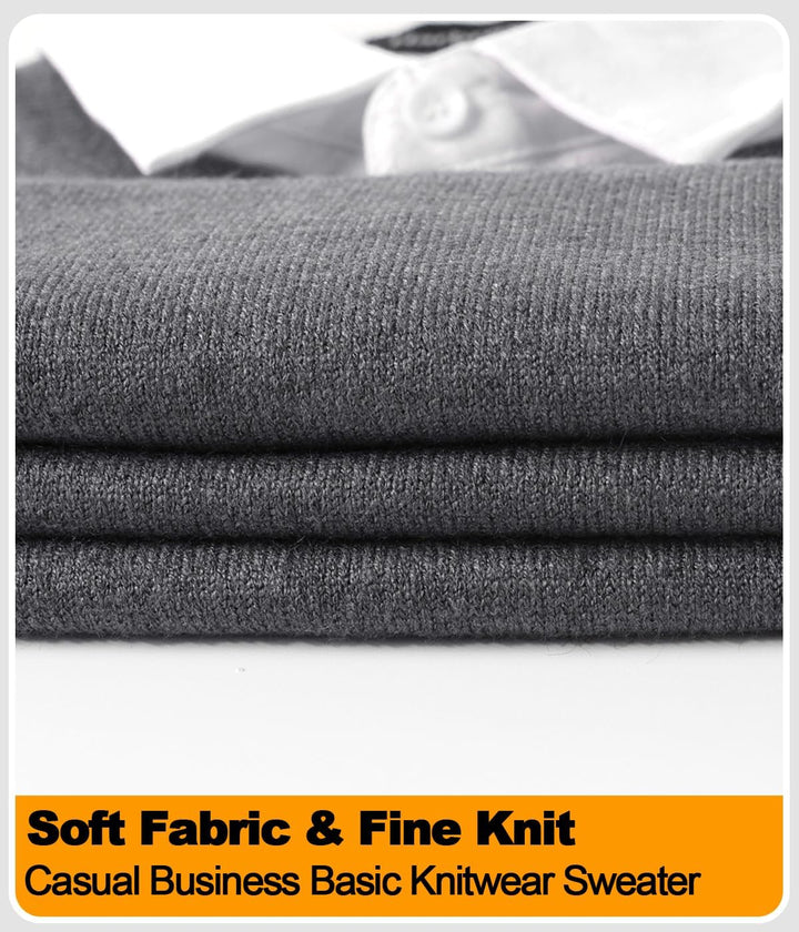 Herren Strick Pullover V Ausschnitt Strickpullover Feinstrick Mock Hemdkragen Strickwaren Lange Ärme