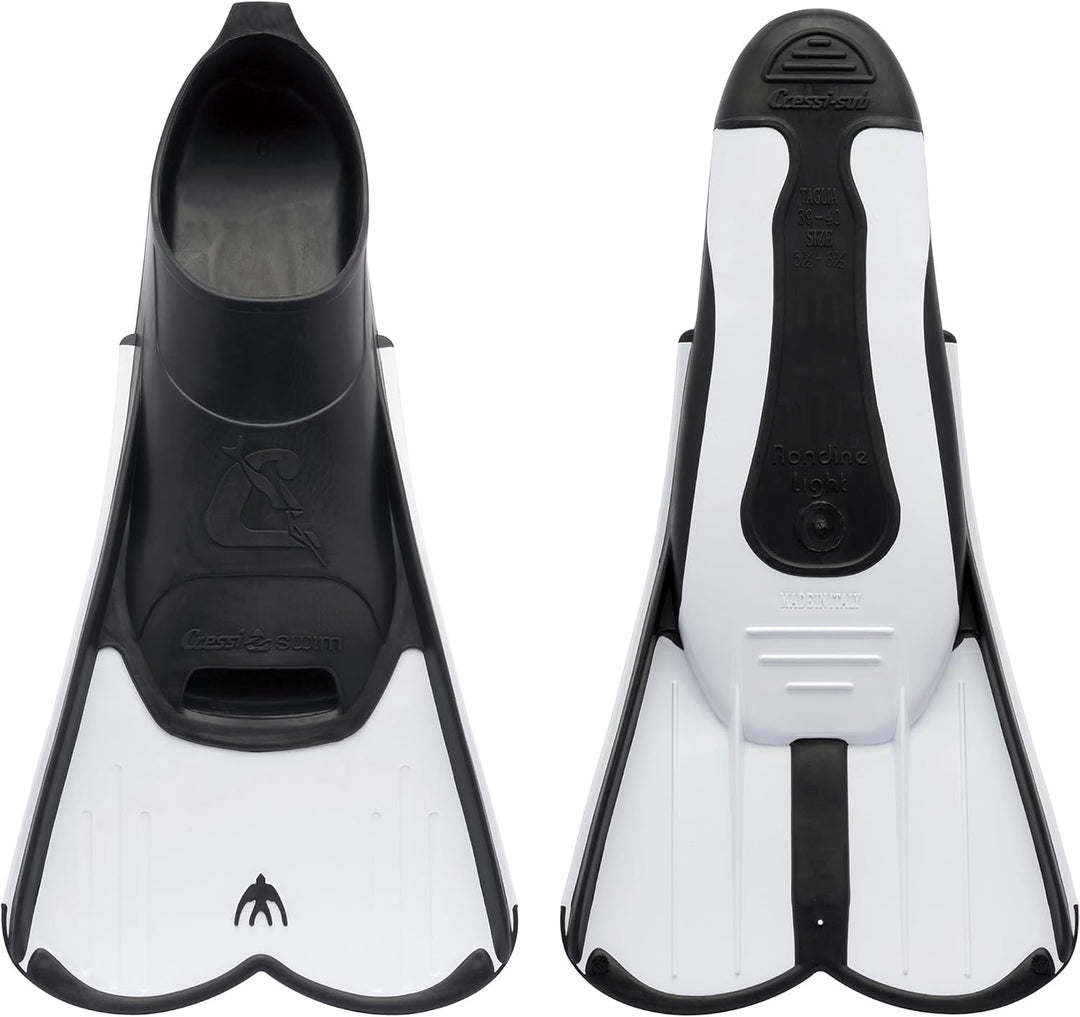 Cressi Light Fins-Kurze Flossen Zum Schnorcheln Schwimmen, Wassertraining, Verfügbar für 33/34 Weiss
