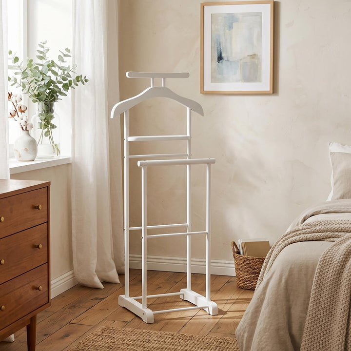 CARO-Möbel Herrendiener Medina mit Kleiderbügel, Hosenbügel und Ablage - Stilvoller Kleiderständer,