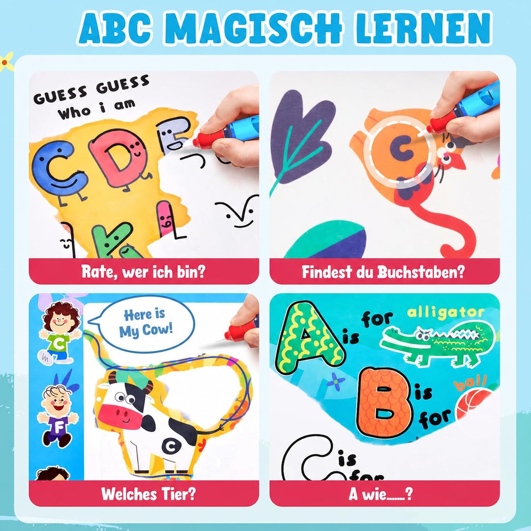 JoyCat Wassermalbuch für Kinder ab 3 Jahre, Wiederverwendbares Wasser Malbuch für Sauberes Malen, 14