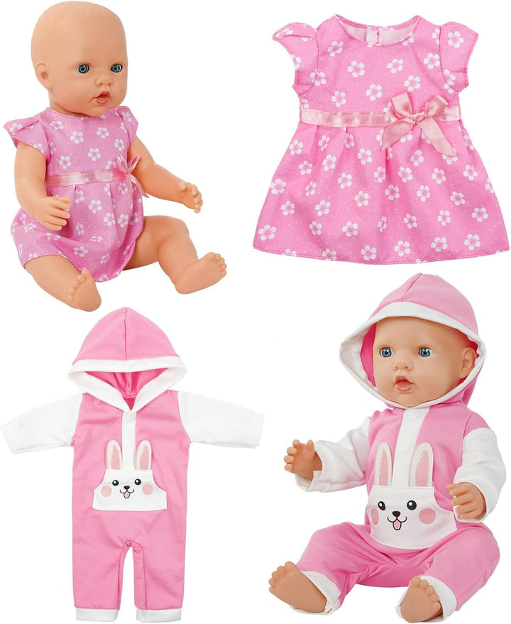 Puppenkleidungsset, 4 Stück Kleidung Bekleidung für Baby Puppen, Puppenkleidung 35-43 cm, neues Klei