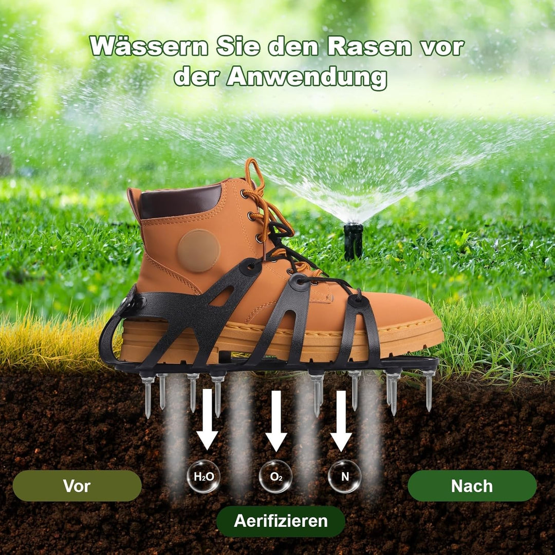 Nagelschuhe, Rasenlüfter Schuhe mit 22 Stahlspikes für Aerating Boden, Rasenbelüfter Schuhe Aerifizi