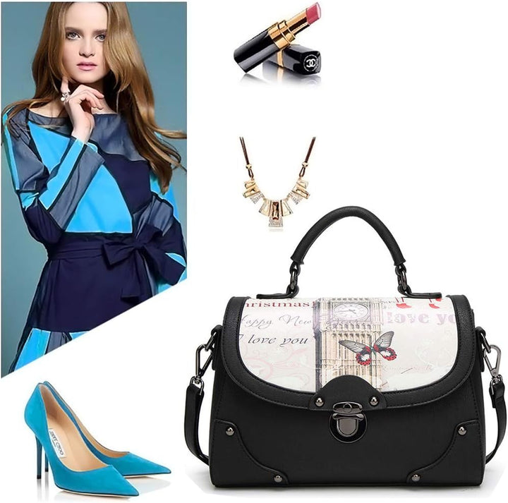 BUKESIYI Damen Tasche Umhängetasche Handtasche Frauen Klein Schultertasche Weekender Lack PU Leder C