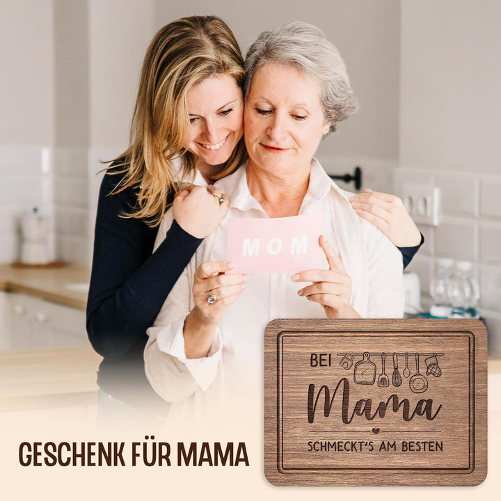 Mama Geschenk, Schneidebrett aus Holz Geburtstagsgeschenk für Mama, Holzschneidebrett aus Massiver A