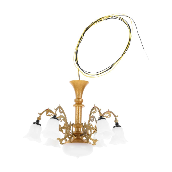 Vaguelly Miniatur-Kronleuchter Puppenhaus Deckenlampe Led Kleine Hängeleuchte Für Sandtisch Modell 2