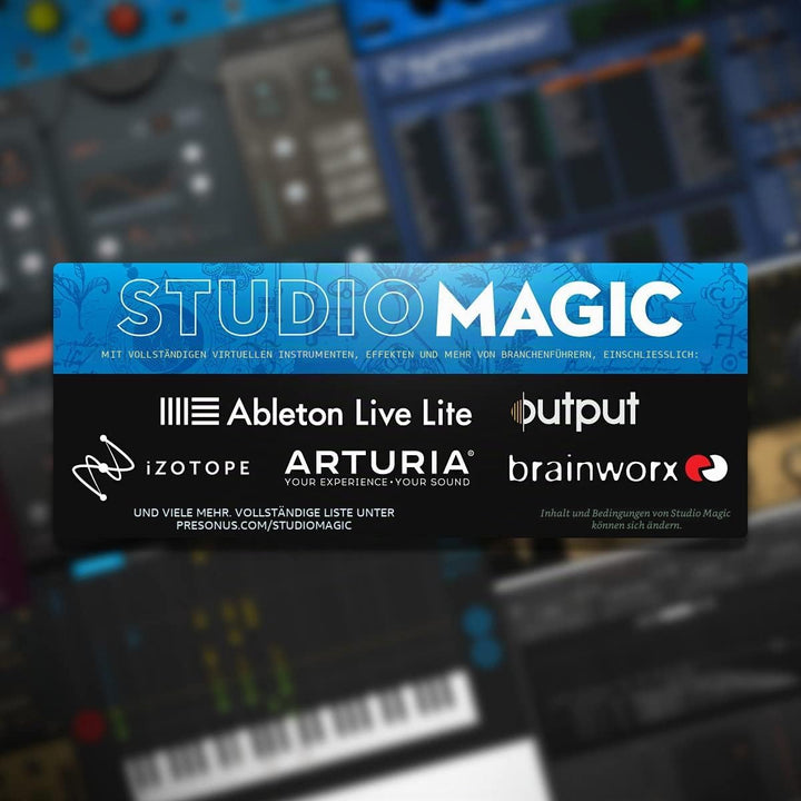 PreSonus AudioBox 96 Studio Bundle - Interface, Mikrofon & Kopfhörer mit Software inklusiv Studio On