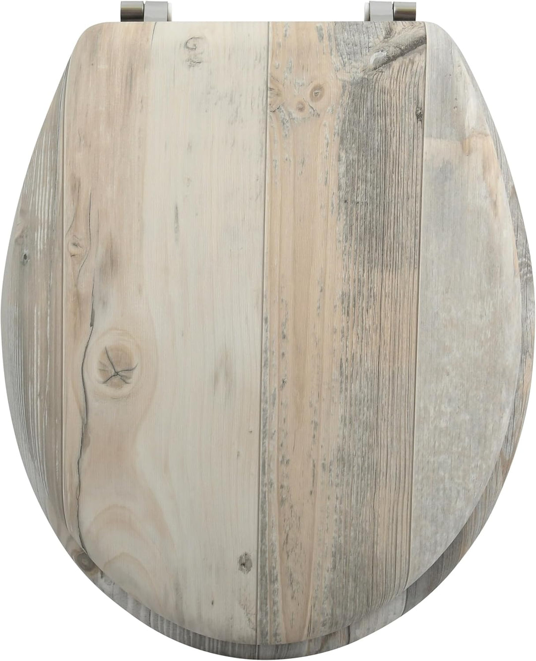 MSV WC Sitz Toilettendeckel MDF Holzkern „Ombo Landhaus“ Scharniere aus Edelstahl - hochwertige und