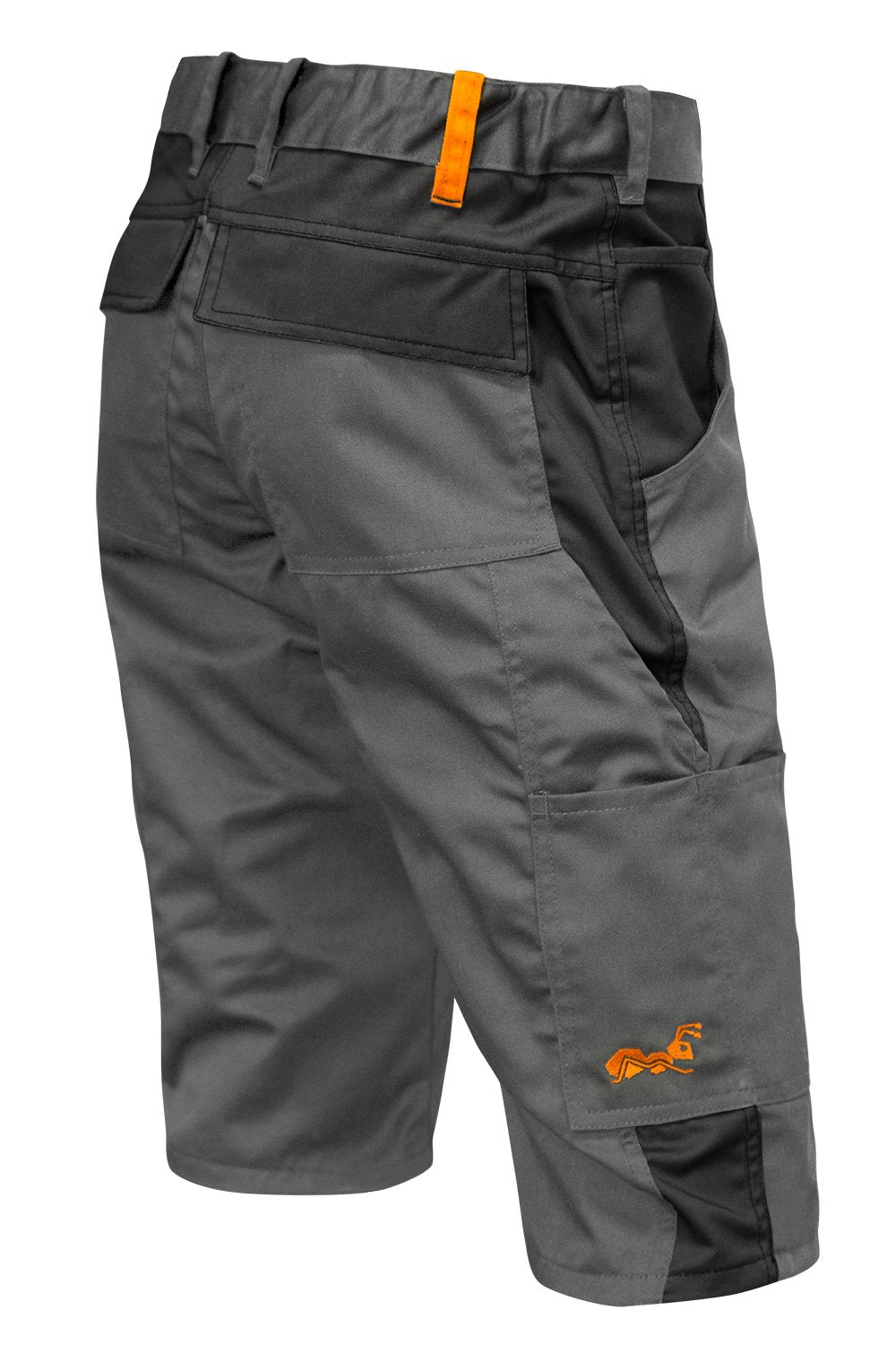 strongAnt Shorts Stretch Berlin Pro Herren Sommer Arbeitshose kurz Cargo Outdoor Grau-Shwarz-Weiss 4