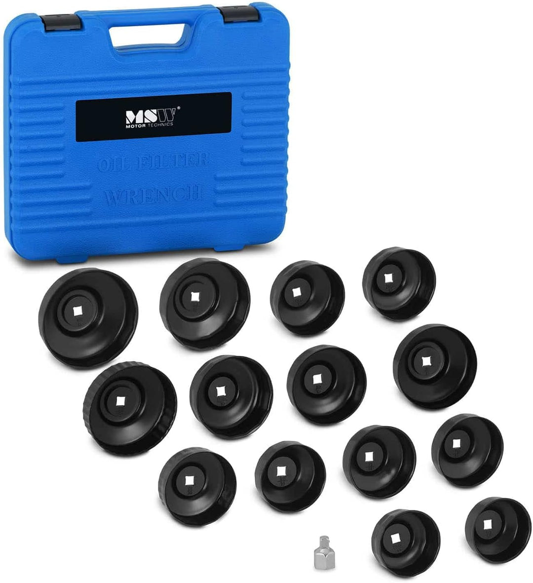 MSW MSW-OFC-11 Ölfilterschlüssel Set 16-teiig für Ölfilterkappen Ölfilter Werkzeug universell