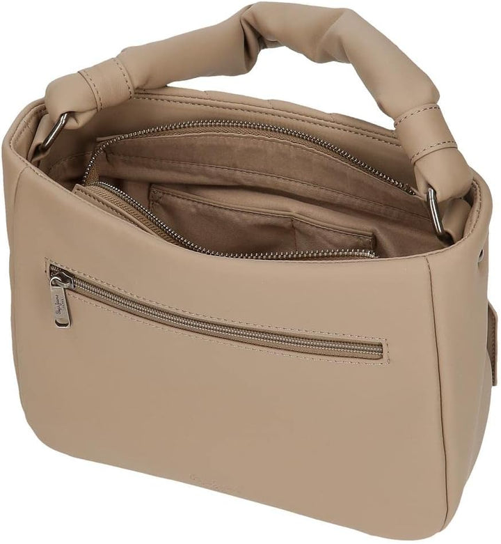 Pepe Jeans Taupe Schultertasche, Taupe Schultertasche