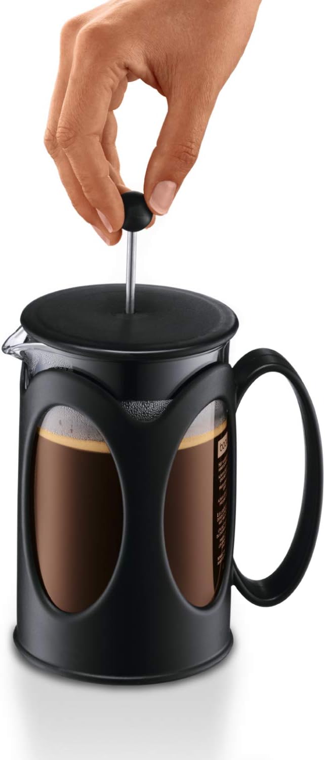 Bodum kenya Kaffeebereiter (French Press System, Permanent Edelstahl-Filter, 0,5 liters) schwarz 4