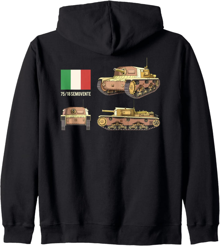 Selbstfahrende 75/18 Italienischer WW2 Panzer SPG Italien Kapuzenjacke