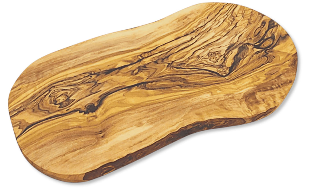 Olivenholz Schneidebrett 38 cm im Naturschnitt, Holz Küchenbrett Cutting Board 38L x 20B cm, 38L x 2