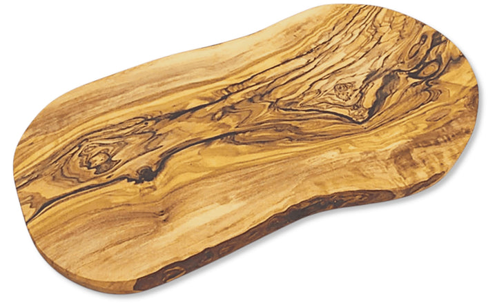 Olivenholz Schneidebrett 38 cm im Naturschnitt, Holz Küchenbrett Cutting Board 38L x 20B cm, 38L x 2