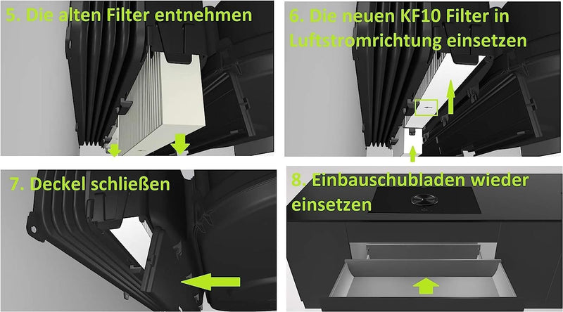 KF3TEC® Aktivkohlefilter-Set (2 Filter) für Bora Basic BAKFS und BIU/BHU/BFIU Dunstabzugshauben / Ma