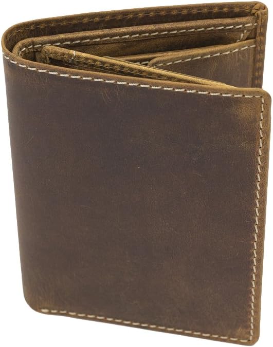 LEAS Herren Geldbeutel natur Männer Portmonee mit Geschenkbox im Used Look Echt-Leder - Vintage-Coll
