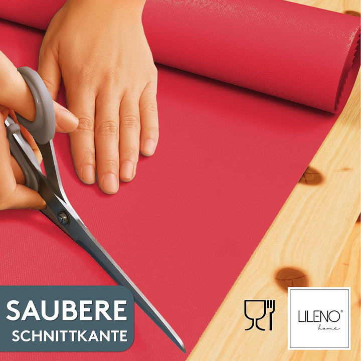 LILENO HOME Tischdeckenrolle 1,10 x 25 m - Tischdecke Rot aus Vlies - Stoffähnlich, abwaschbare Tisc