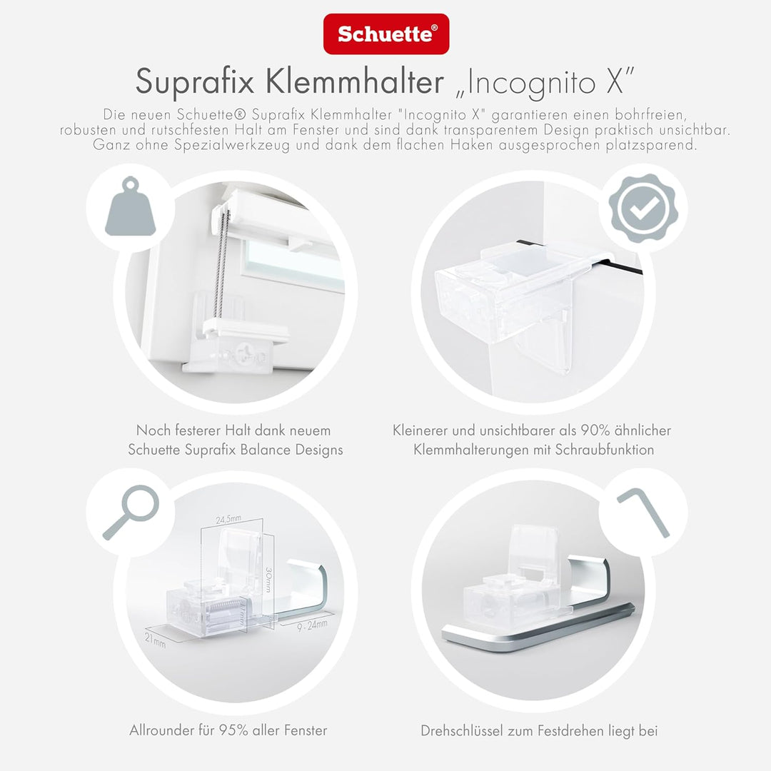 Schuette® Plissee ohne Bohren ● Thermo Kollektion: Before Storm (Grau) ● 20x80cm (Breite x Höhe) ● S