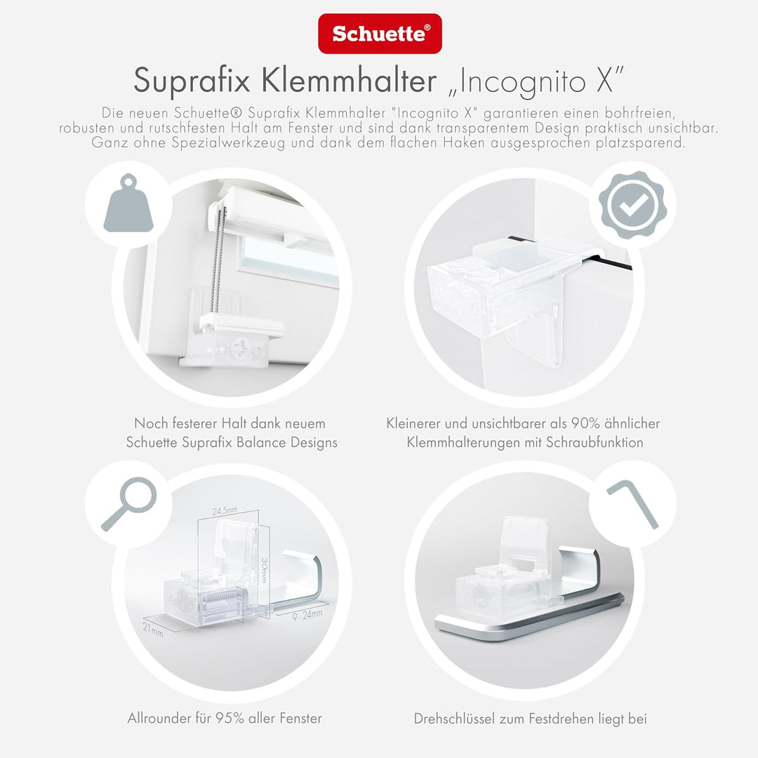 Schuette® Plissee ohne Bohren ● Thermo Kollektion: Before Storm (Grau) ● 45x100cm (Breite x Höhe) ●
