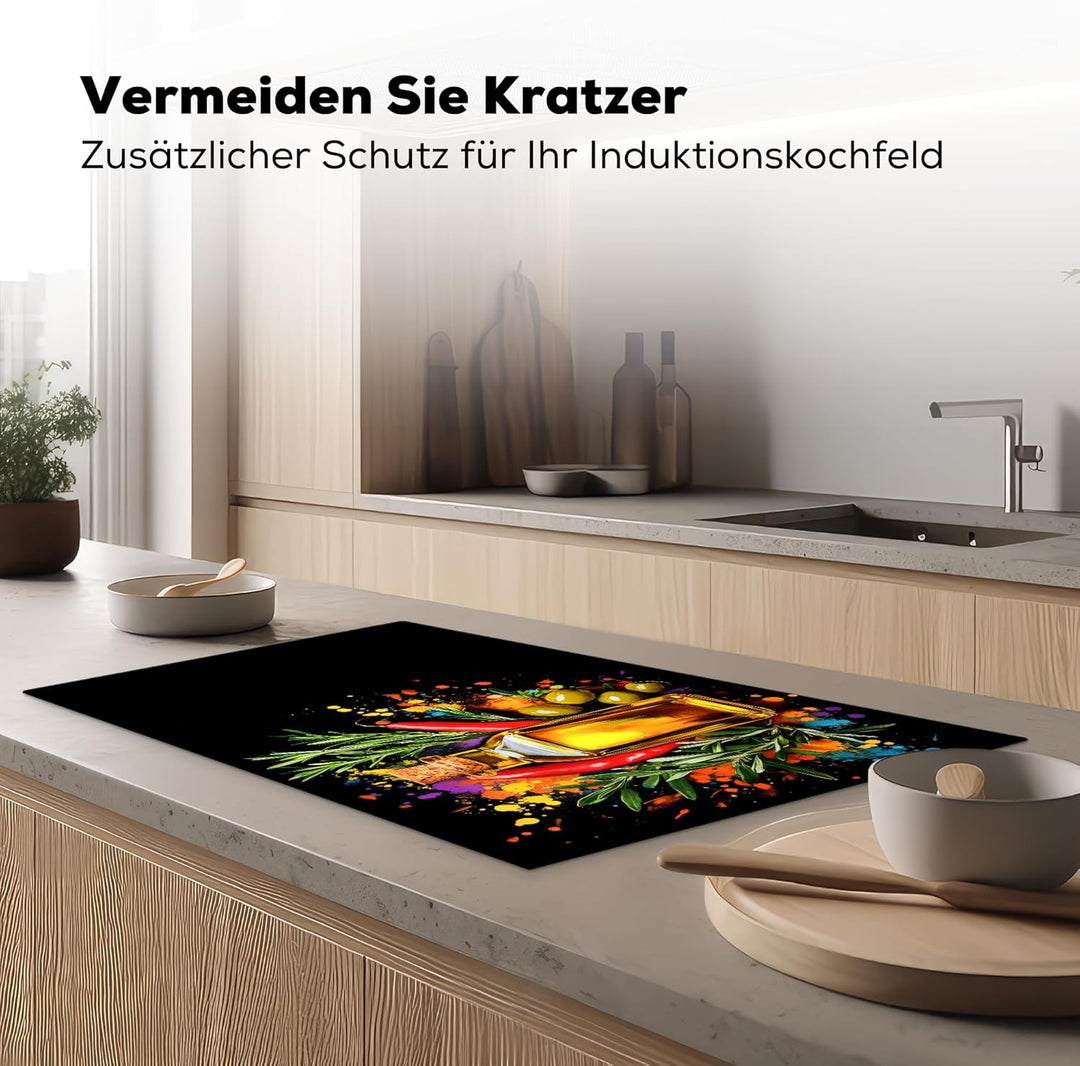 Herdabdeckplatte 90x52 cm Einteilig Ceranfeld Abdeckplatte für Induktionsschutz Ceranfeldabdeckung V