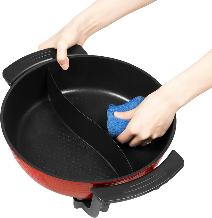 Hot Pot Elektrisch 6L Aktualisiert Hotpot Topf Doppelseitig Trennbarer Kochtopf 1360W Electric Hot P