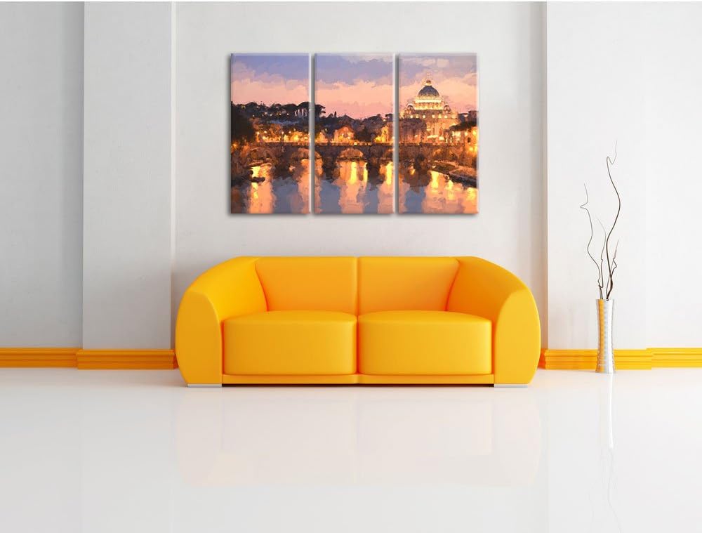 Pixxprint Vatikan in Rom als Leinwandbild/Grösse: 3 Teilig (120x80) cm/Wandbild/Kunstdruck/fertig be