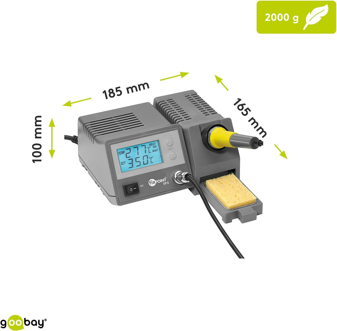 Fixpoint EP5 Digitale Lötstation 48 W & Goobay 45246 Entlötlitze 2mm reines Kupfer Entlötdraht zur L