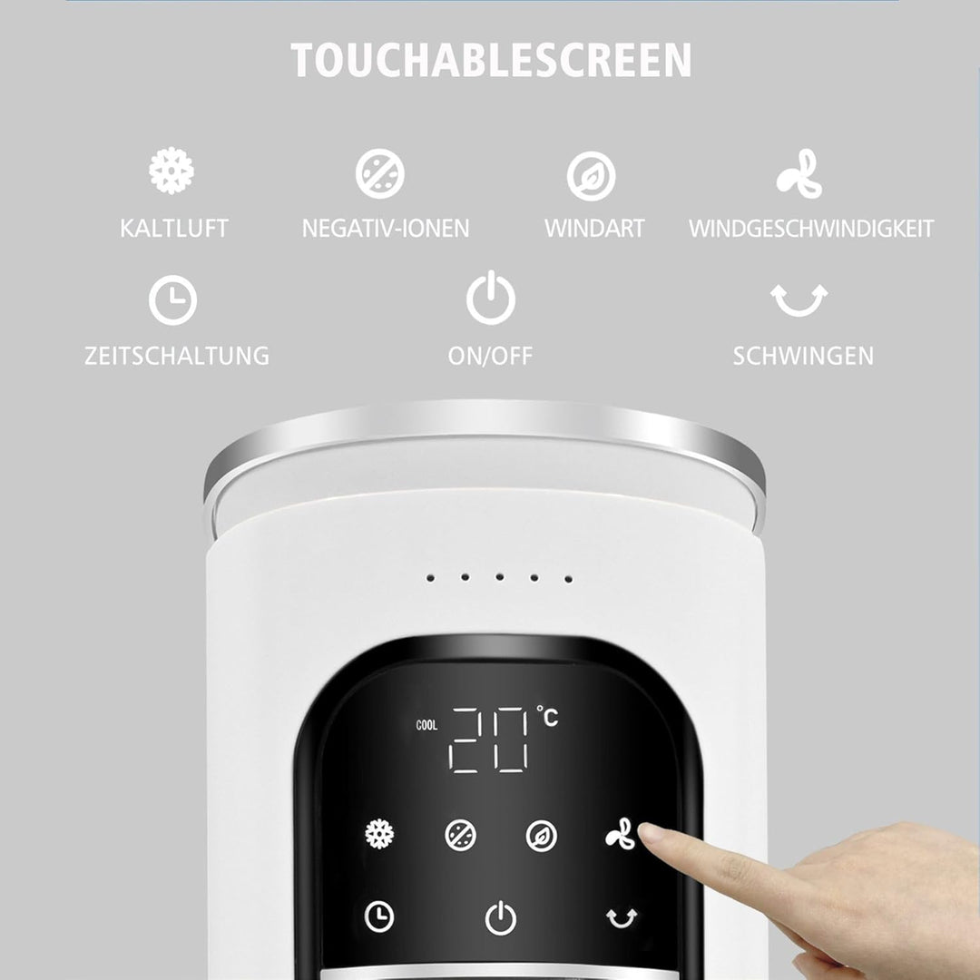 Turmventilator Kaltluftventilator Säulenventilator Ventilatorkombigerät mit Fernbedienung 12H Timer