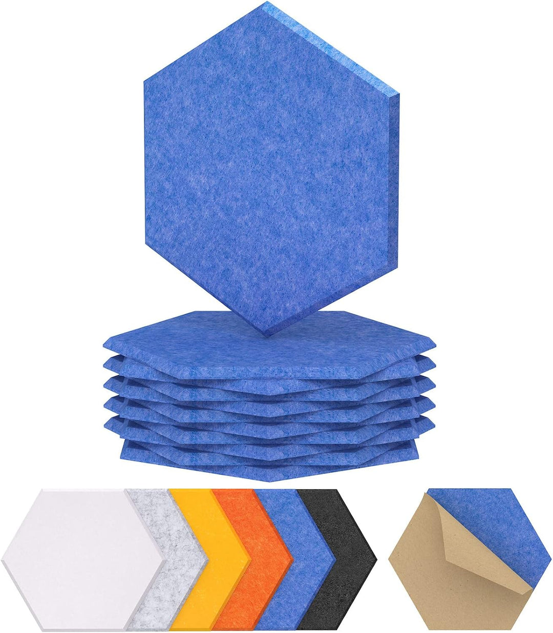 Hexagon Akustikplatten selbstklebend 12/18St. TONOR Schallabsorber Schallschutz mit Hochdichte Wandf
