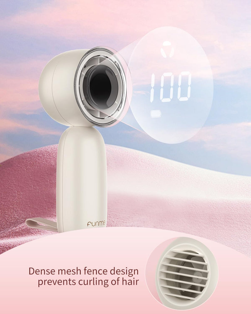 Tragbarer Hand-Turboventilator [max. 18 Stunden Kühlzeit Schwarz, Schwarz