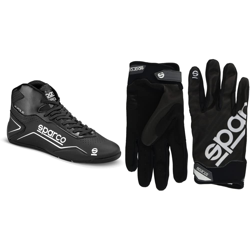 Kart Schuhe K-Pole GRÖSSE 43 SCHWARZ/B & 002093NR2M Handschuhe Meca 3 Tg. M, Schwarz, M Bundle mit H