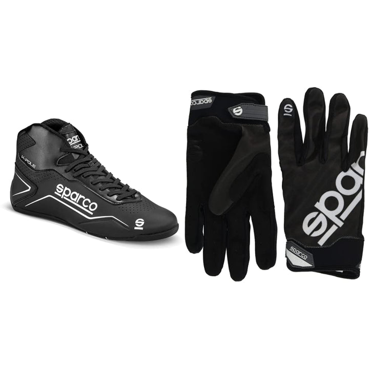 Kart Schuhe K-Pole GRÖSSE 43 SCHWARZ/B & 002093NR2M Handschuhe Meca 3 Tg. M, Schwarz, M Bundle mit H