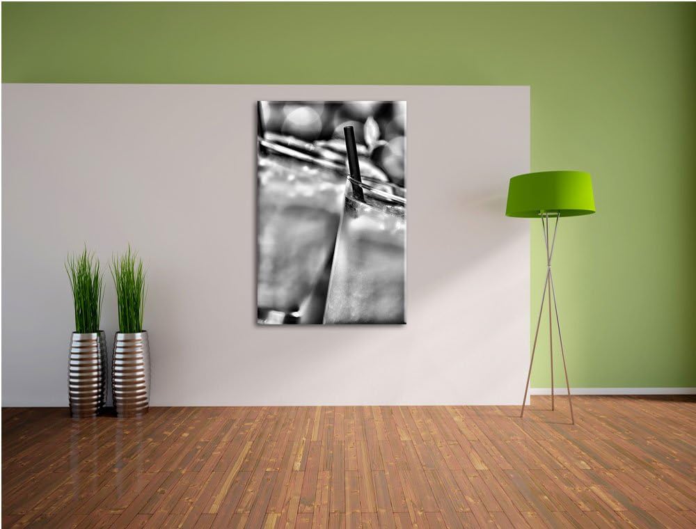 Pixxprint Monocrome, frischer Sommercocktail, Format: 100x70 auf Leinwand, 100x70