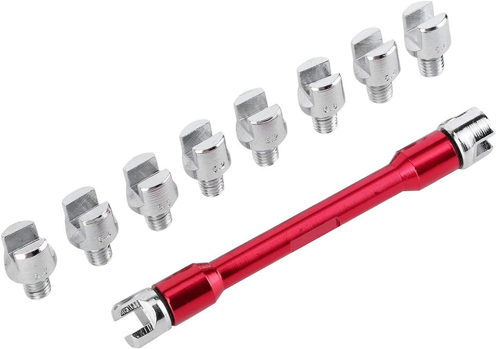 Qiilu Motorrad Speichenschlüssel, Motorrad Speichen Schlüssel CNC Schraubenschlüssel Set 5,0-6,8 Län