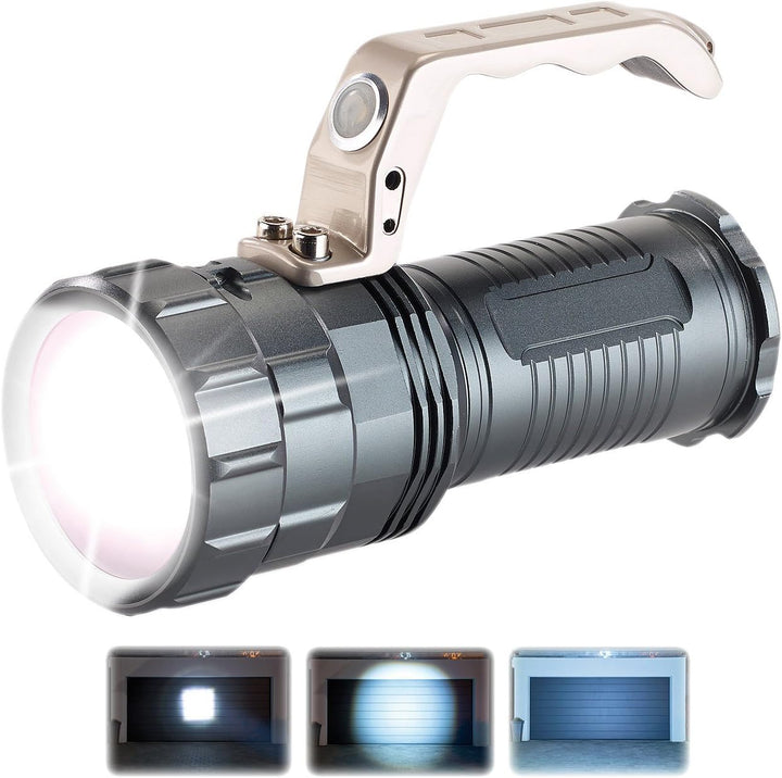 KryoLights Akku Taschenlampen: Extrahelle Akku-LED-Handlampe TRC-410 CREE LED, 400lm, 10W, IP44 (Han