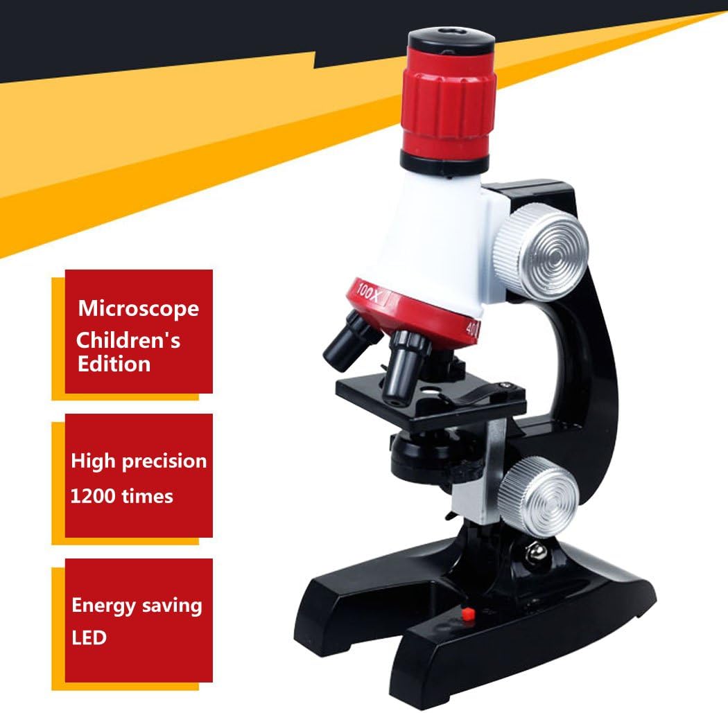 PHOEWON Kinder Mikroskop Scientific Mikroskop Spielzeug mit LED Beleuchtung 100x 400x 1200x Vergröss