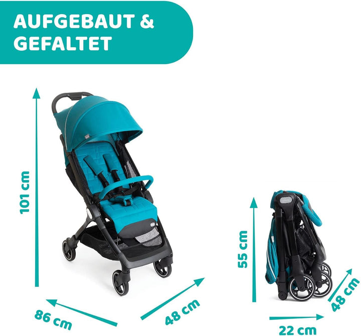 Chicco We Kinderwagen, faltbar, ultraleicht, ab Geburt bis 22 kg, Reise-Kinderwagen, ultra-kompakter