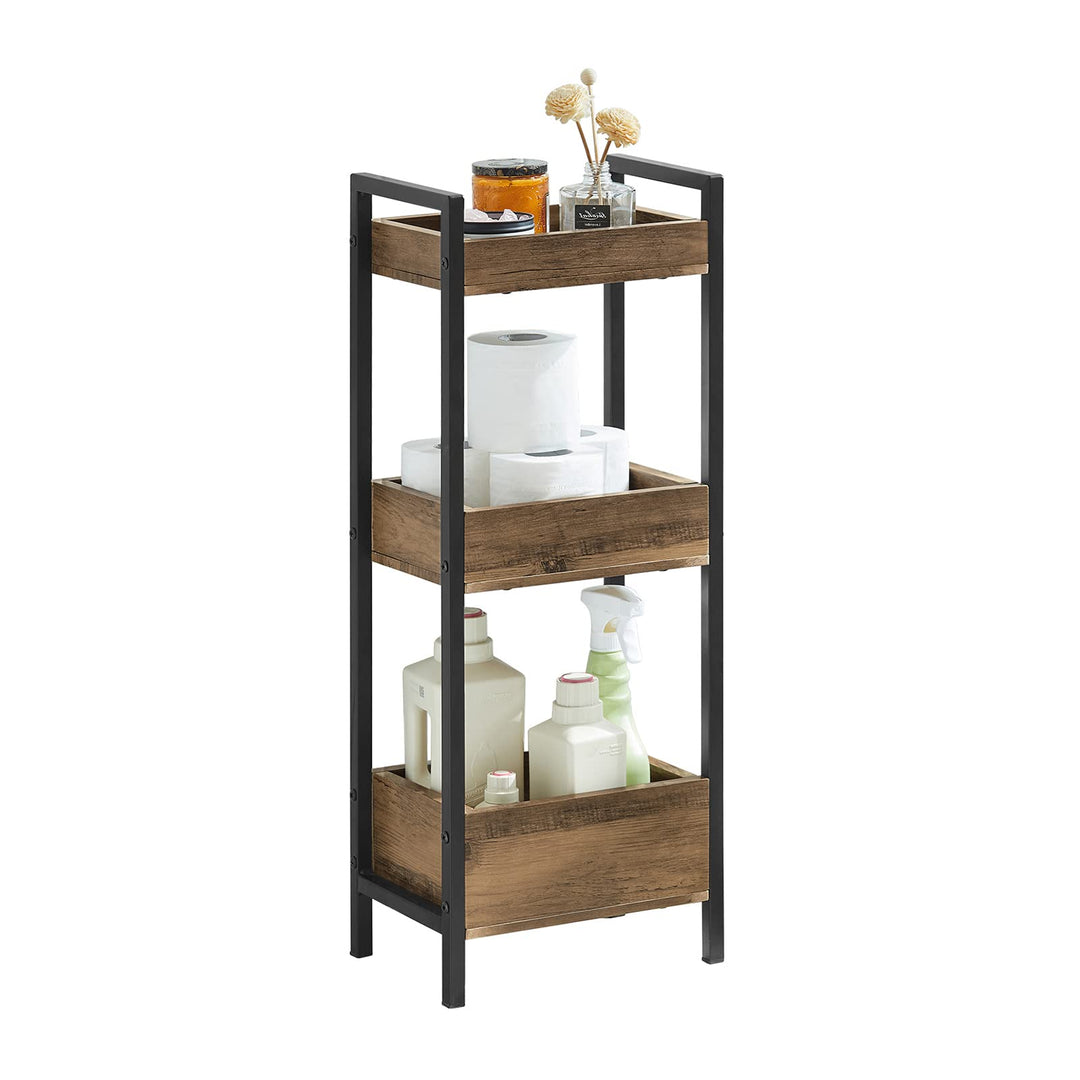 SoBuy FRG226-F Badregal Vintage Standregal Küchenregal mit 3 Ablagefächern BHT ca: 28x74x20cm, Vinta