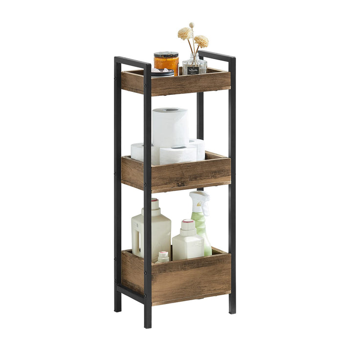 SoBuy FRG226-F Badregal Vintage Standregal Küchenregal mit 3 Ablagefächern BHT ca: 28x74x20cm, Vinta