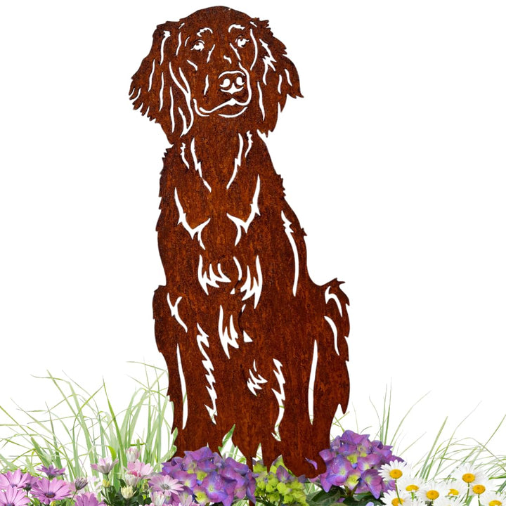 Terma Stahldesign Gartenstecker Edelrost Hund Irish Setter, Handmade Germany, tolle gartendeko aus R