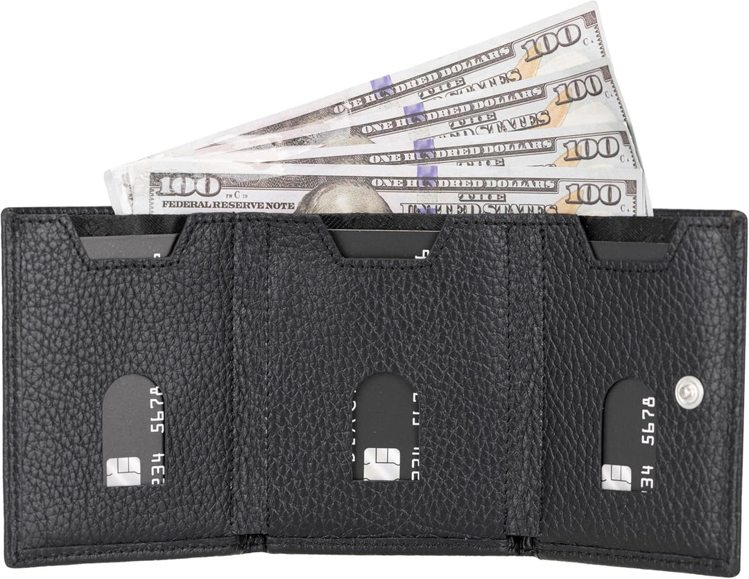 Solo Pelle NEU Slim Wallet mit Münzfach [12 Karten] Slimwallet Riva [RFID-Schutz] Kartenetui mit Mün