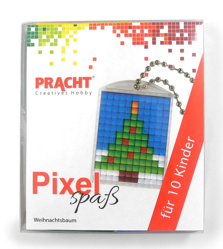 Pixel P90058-16501 Spass Bastelset Tannenbaum, mit 10 Medaillons zum Pixeln, einfaches Stecksystem o