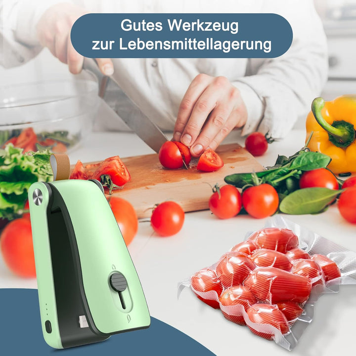 Ankilo Mini Folienschweissgerät, 2 in 1 Wiederafladbar Bag Sealer mit Cutter Versiegelungsmaschine,D