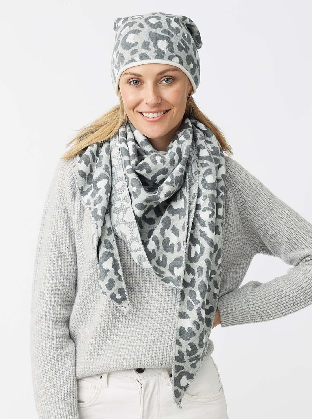 Zwillingsherz Dreieckstuch aus Baumwolle - Hochwertiger Schal mit Leo Design für Damen Jungen Mädche