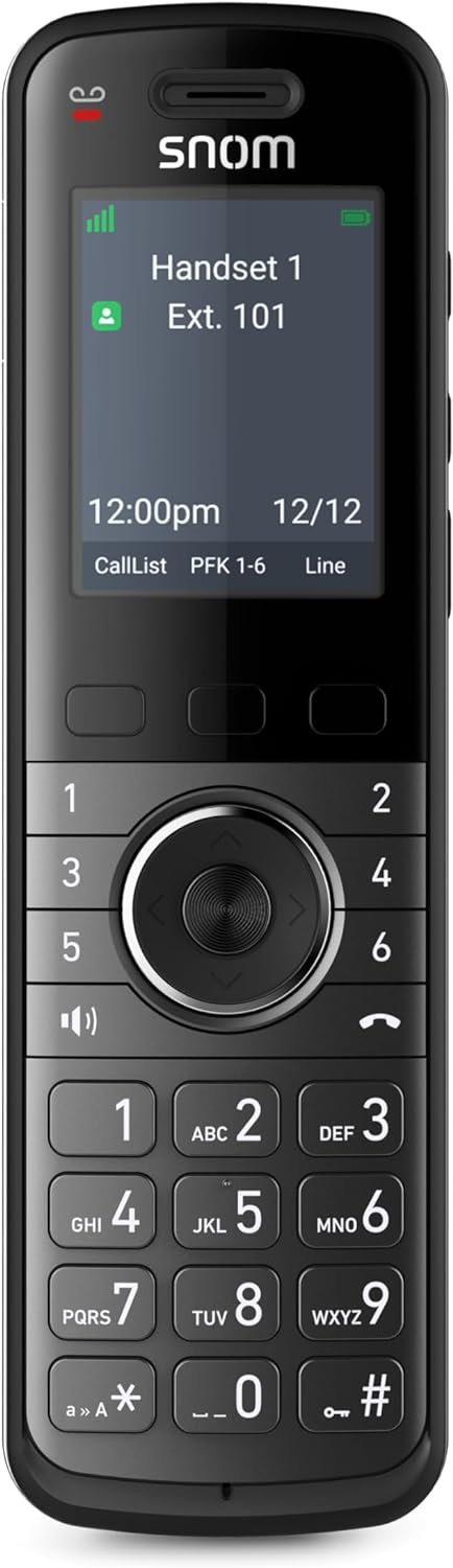 Snom M55 DECT Mobilteil mit Ladeschale, 2,4 Farbdisplay, Schnurlos, OTA Updates, Gürtel-Clip, Intui