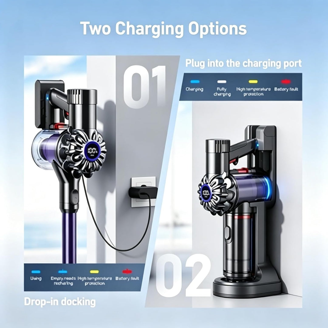 Powtree V6 Akku für Dyson, Ersatzakku für Dyson V6 DC62 mit LCD-Bildschirm | Kompatibel mit SV03 DC5
