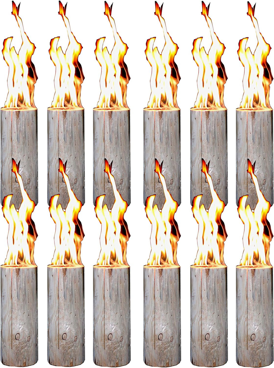 Hoyo Technology GmbH Schwedenfeuer 12 Stück Baumfackel Finnenfackel Gartenfackel Fackel H 35 cm D 9-