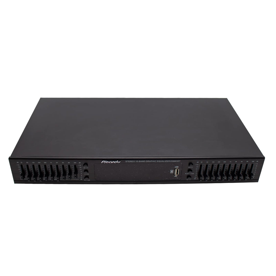 LeTkingok 220V EQ665 Hifi Heim-eq-entzerrer, Duale 10 Band Stereo-höhen-alt-bass-regulierung mit Int