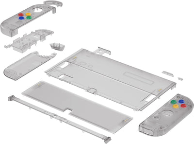 eXtremeRate Full Hülle für Nintendo Switch OLED, DIY-Ersatz Konsole case & Kickstand, NS Joycon Gehä